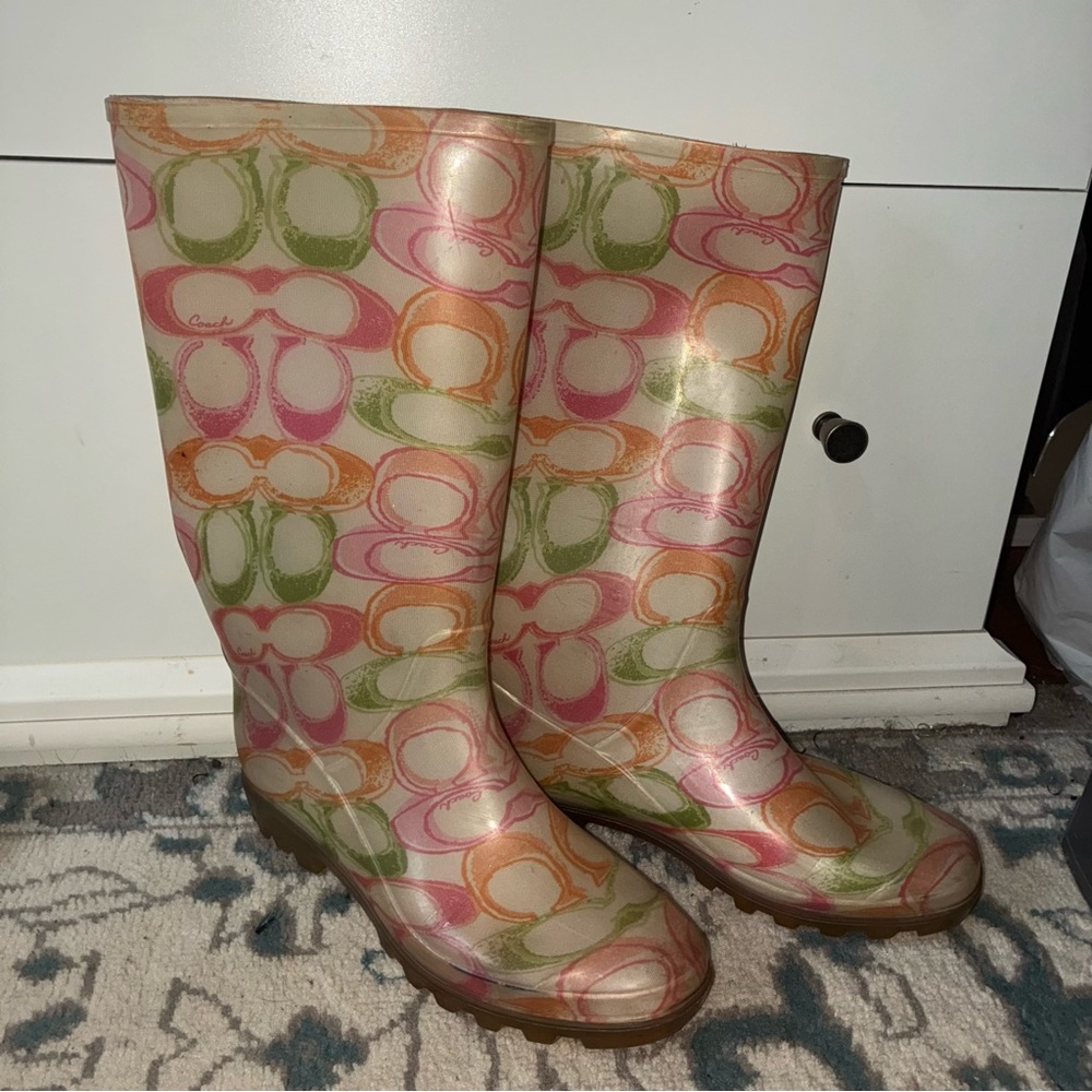 COACH Pixie Dream Monogram Rain Boots